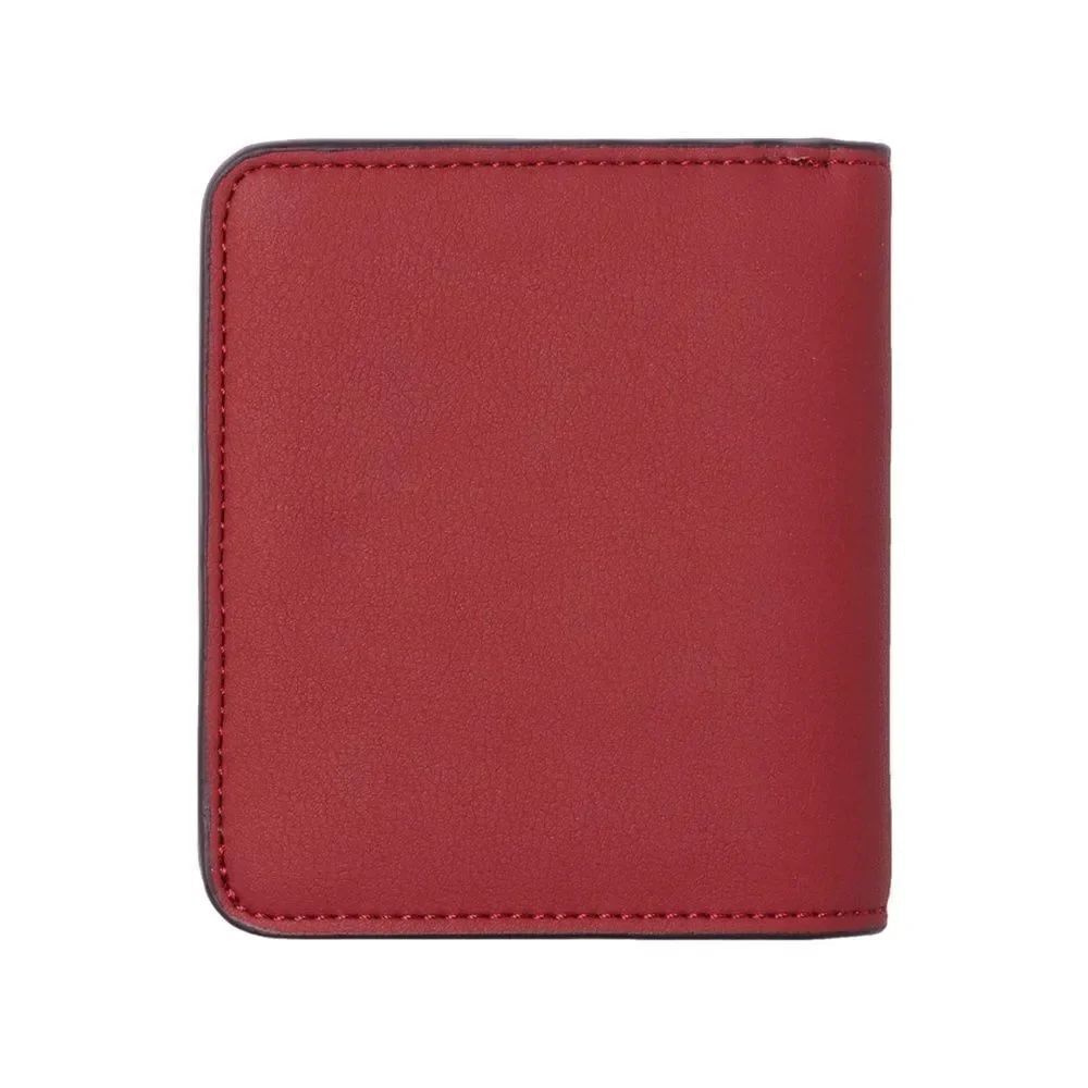 Deep Red Leather Compact Wallet - Picture 5 of 5